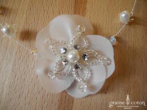 Crinoligne - Collier Nenuphar IV fleur sur fil câblé