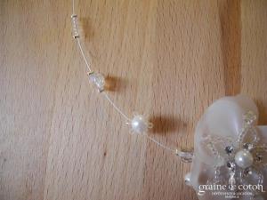 Crinoligne - Collier Nenuphar IV fleur sur fil câblé