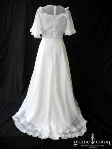 Création vintage 70's - Robe en moussline fluide avec manches papillon