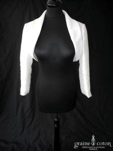 San Patrick pour Pronovias - Boléro en mikado ivoire et manches mi longues