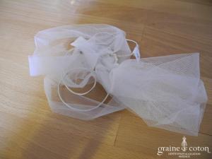 Pince à cheveux - Noeud en tulle ivoire