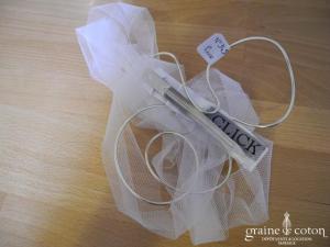 Pince à cheveux - Noeud en tulle ivoire