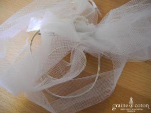 Pince à cheveux - Noeud en tulle ivoire