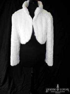 Adriana Alier - Boléro veste en fausse fourrure ivoire