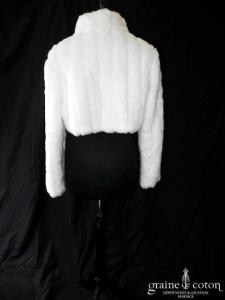 Adriana Alier - Boléro veste en fausse fourrure ivoire