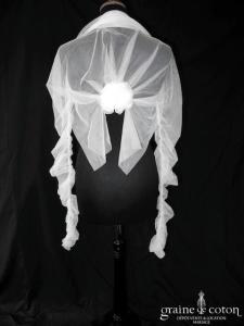 Boléro en tulle ivoire à manches longues plissées