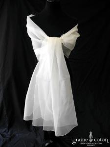 Cymbeline - Étole en organza de soie ivoire clair