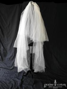 Pronovias - Voile long de 2 mètres en tulle ivoire