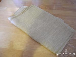 Chemin de table en lin et coton marron long de 2,50 mètres, bords bruts