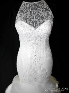 Pronovias - Prototype sirène en organza ivoire clair