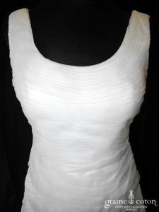 Adolfo Domingez - Robe courte en bandes d'organza de soie