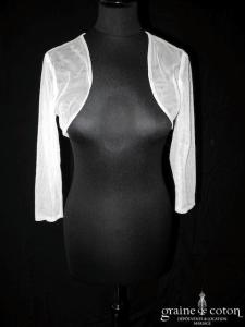Pronovias - Boléro en tulle ivoire, manches 3/4
