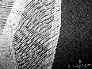 Pronovias - Boléro en tulle ivoire, manches 3/4