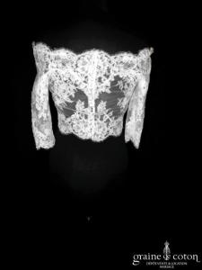 Pronovias - Boléro à manches mi longues en dentelle de Calais