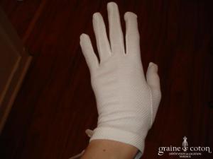Ganteb's - Gants courts en satin mat ivoire