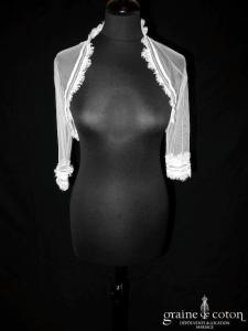 Aire Barcelona - Boléro en tulle et dentelle ivoire clair
