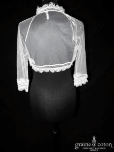 Aire Barcelona - Boléro en tulle et dentelle ivoire clair