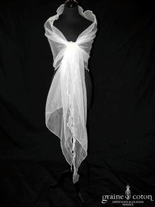 Grace & Kate - Étole biseautée en organza ivoire clair