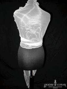 Grace & Kate - Étole biseautée en organza ivoire clair