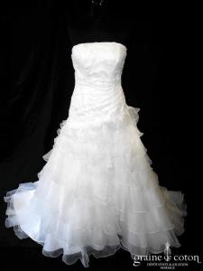 Pronuptia - Robe en organza et dentelle ivoire clair