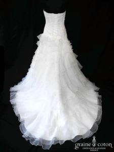 Pronuptia - Robe en organza et dentelle ivoire clair