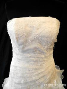 Pronuptia - Robe en organza et dentelle ivoire clair