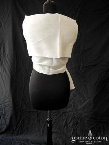 Création - Étole doublée en organza de soie ivoire