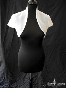 Boléro en organza blanc à manches courtes