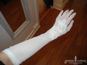 Lolita Lempicka - Gants mi longs en tulle et dentelle ivoire