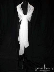 Création - Étole en mousseline de soie ivoire fluide