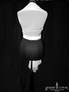 Création - Étole en mousseline de soie ivoire fluide