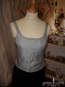 123 - Haut bustier gris et vert