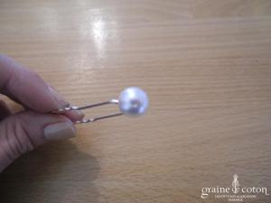 Lot de 12 pics à cheveux perles blanches