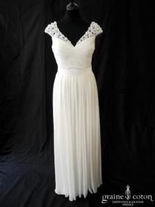 Pronovias - Prototype en mousseline fluide plissée