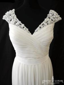 Pronovias - Prototype en mousseline fluide plissée