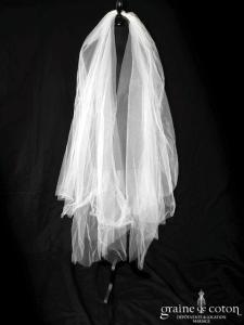 Catherine Varnier - Voile mi-long en tulle ivoire