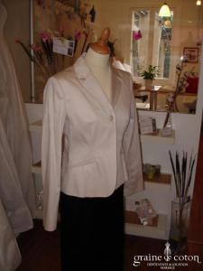 123 - Veste en coton crème