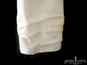 Bianco Evento - Boléro en taffetas ivoire clair, manches 3/4