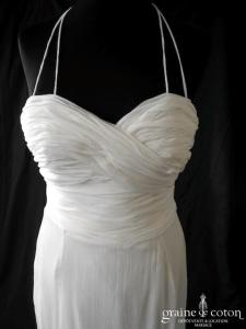 Aurélia Hoang - Création empire en crêpe de soie et mousseline drapée fluide