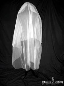 Voile mi long en tulle brut ivoire