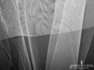 Voile mi long en tulle brut ivoire