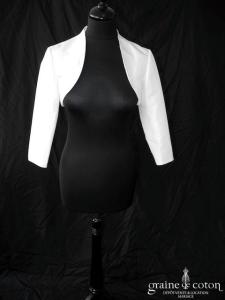 Hervé Mariage - Boléro en mikado ivoire manches 3/4