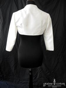 Hervé Mariage - Boléro en mikado ivoire manches 3/4