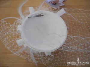 Bianco Evento - Bibi / coiffe / voilette / chapeau fleur en tissu sisal et strass