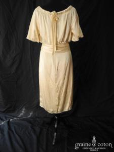 Alain Manoukian - Robe mi longue en satin champagne