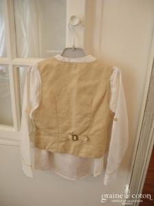 Jacadi - Chemise et gilet en lin ivoire