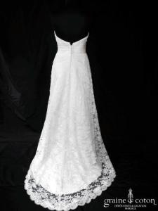 Pronuptia - Robe une pièce en satin et dentelle ivoire