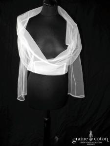 Cymbeline - Boléro Dorine cache coeur en tulle ivoire clair à manches longues