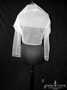 Cymbeline - Boléro Dorine cache coeur en tulle ivoire clair à manches longues