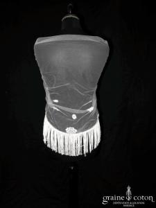 Pronuptia - Étole en tulle et guipure de dentelle façon châle ivoire